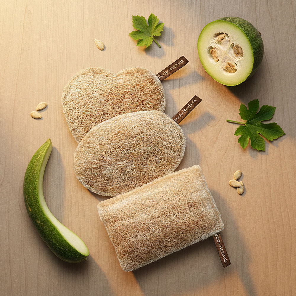 Natural Sun Dried Bath Loofah Rectangular, Oval, & Heart in a Gift Bag Women & Men