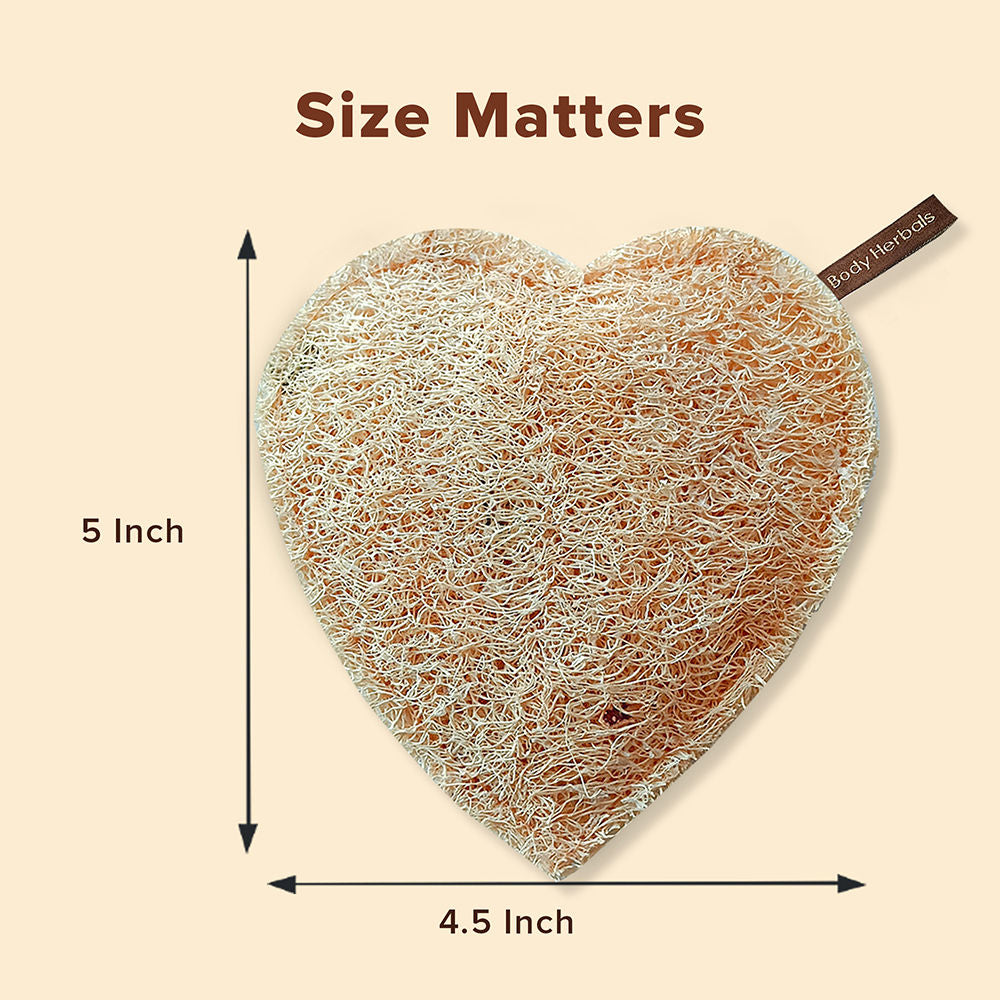 Natural Sun Dried Bath Loofah Rectangular, Oval, & Heart in a Gift Bag Women & Men