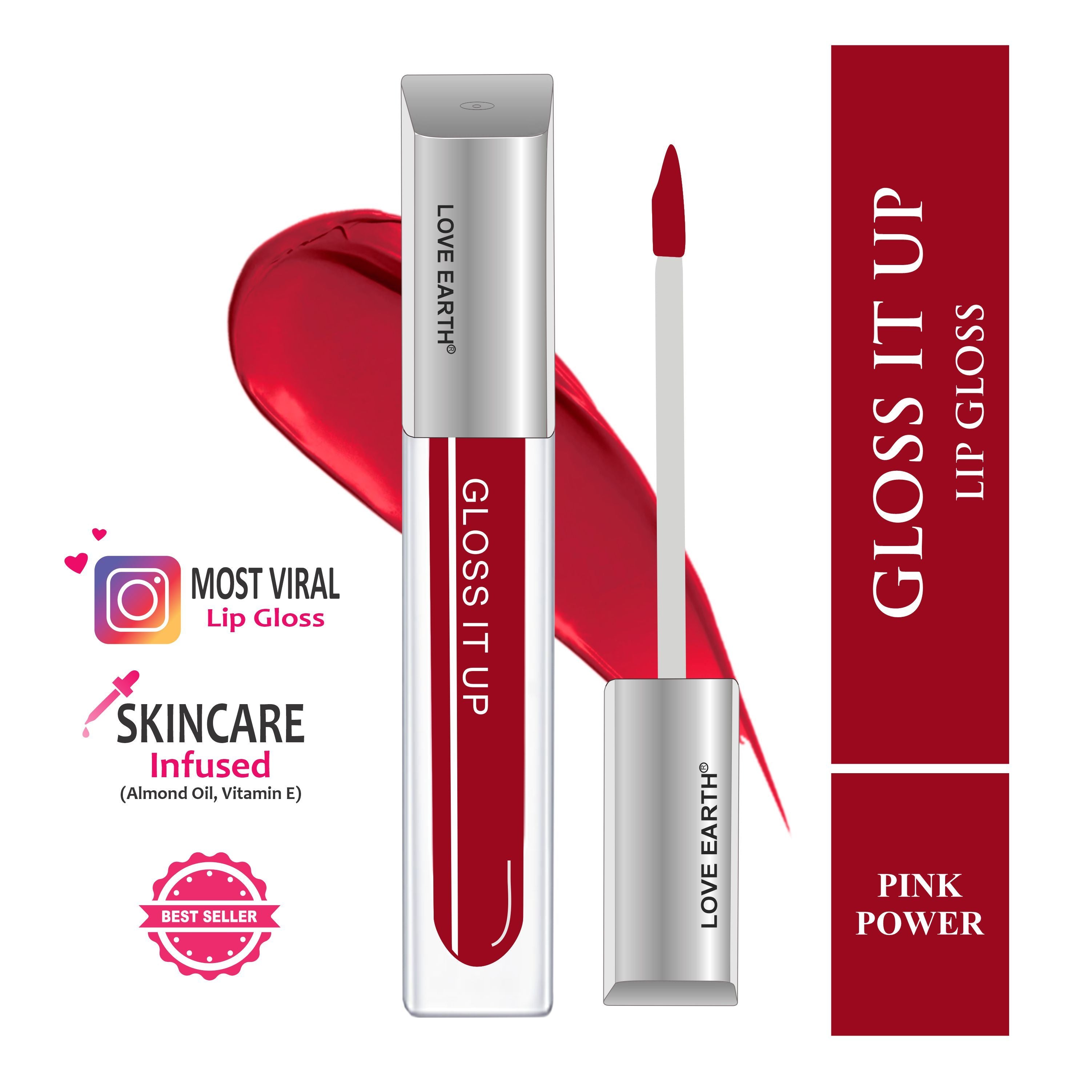 Lip Gloss High Shine And Glossy Finish - Pink Power