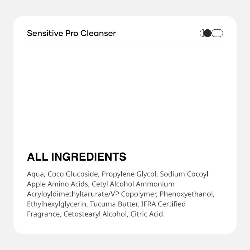 Sensitive Pro Cleanser With Tucuma Butter & Apple Extracts