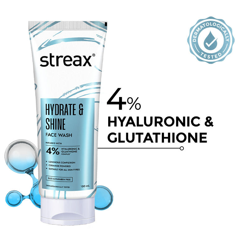 Skin Hydrate & Shine Face Wash Cleanser For Brightening, 48 Hr Hydration