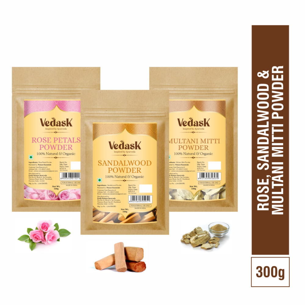 Sandal Wood Powder, Rose & Multani Mitti Powder