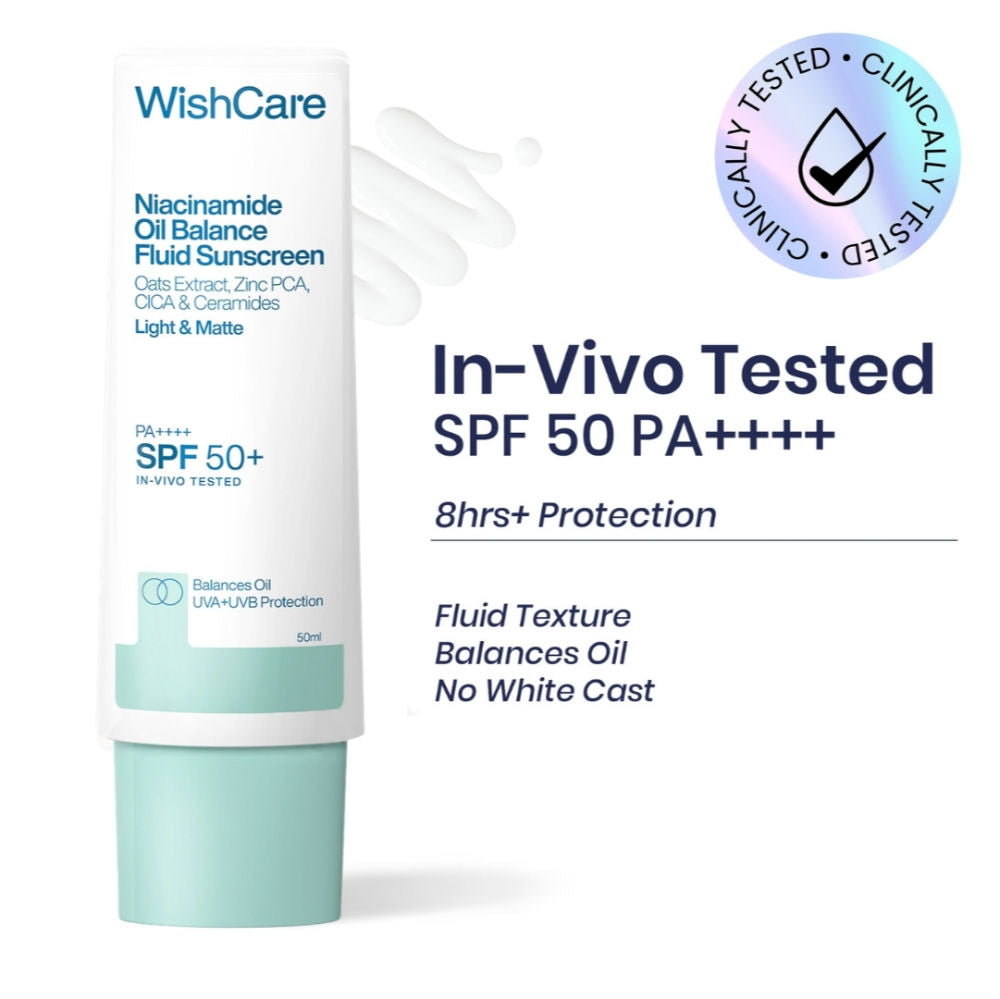 Niacinamide Oil Balance Fluid Face Sunscreen for Oily Skin with SPF50 PA++++ In-Vivo Tested