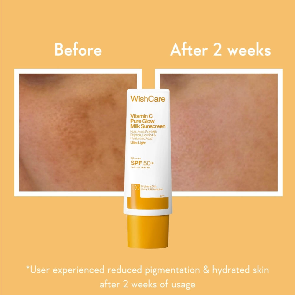 Vitamin C Pure Glow Brightening Face Sunscreen for Dry Skin with SPF50 PA++++In-Vivo Tested