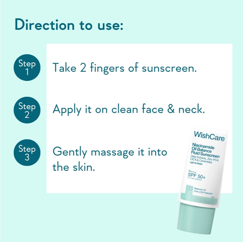 Niacinamide Oil Balance Fluid Face Sunscreen for Oily Skin with SPF50 PA++++ In-Vivo Tested