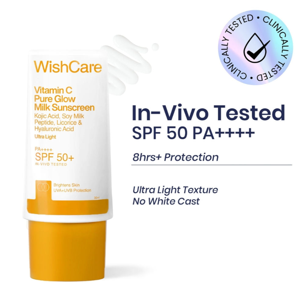 Vitamin C Pure Glow Brightening Face Sunscreen for Dry Skin with SPF50 PA++++In-Vivo Tested