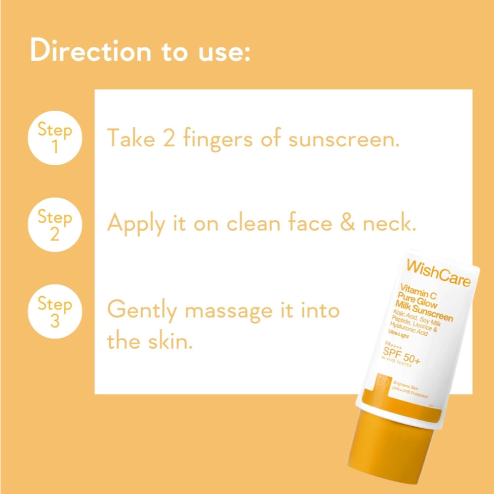 Vitamin C Pure Glow Brightening Face Sunscreen for Dry Skin with SPF50 PA++++In-Vivo Tested