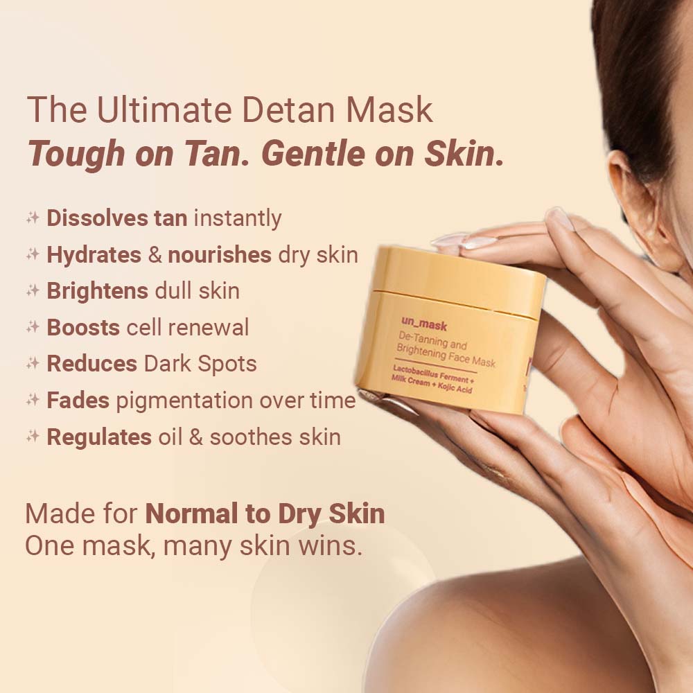 Neude Instant Detanning + Hydrating + Brightening Face Mask - Dry Skin Friendly