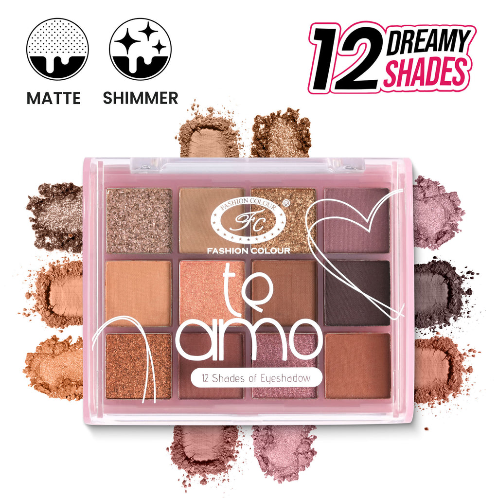 Te Amo 12 Shade Eyeshadow Palette - Shade 01
