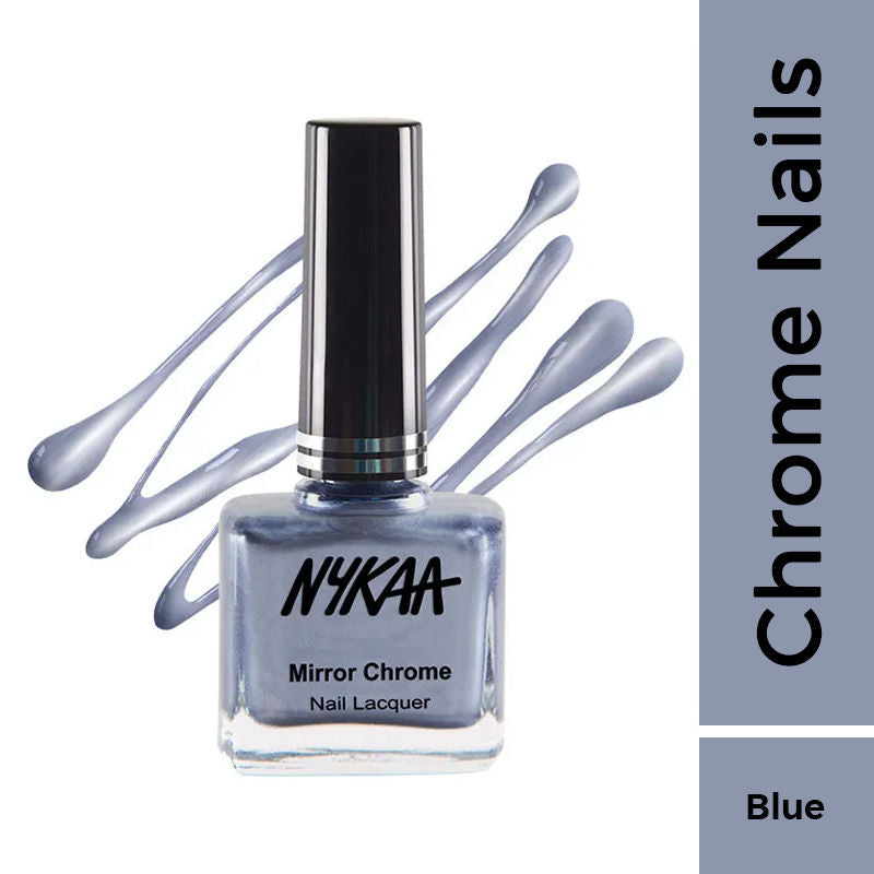 Nykaa Metallic Chrome Long Lasting Nail Enamel - Intergalactic Blue 161