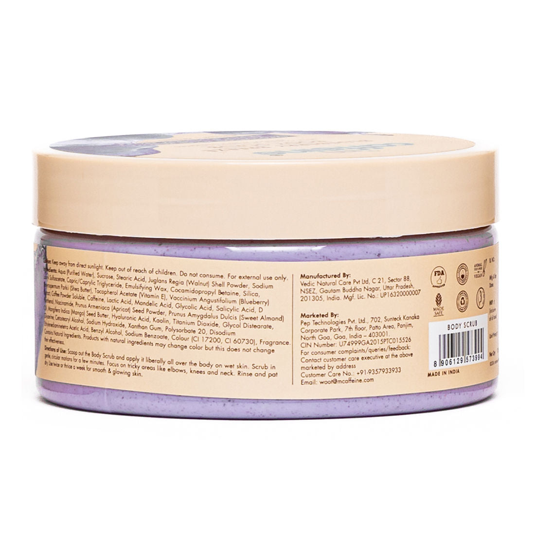 Blueberry Breeze Body Scrub For Glowing Skin, Exfoliates & Removes Tan