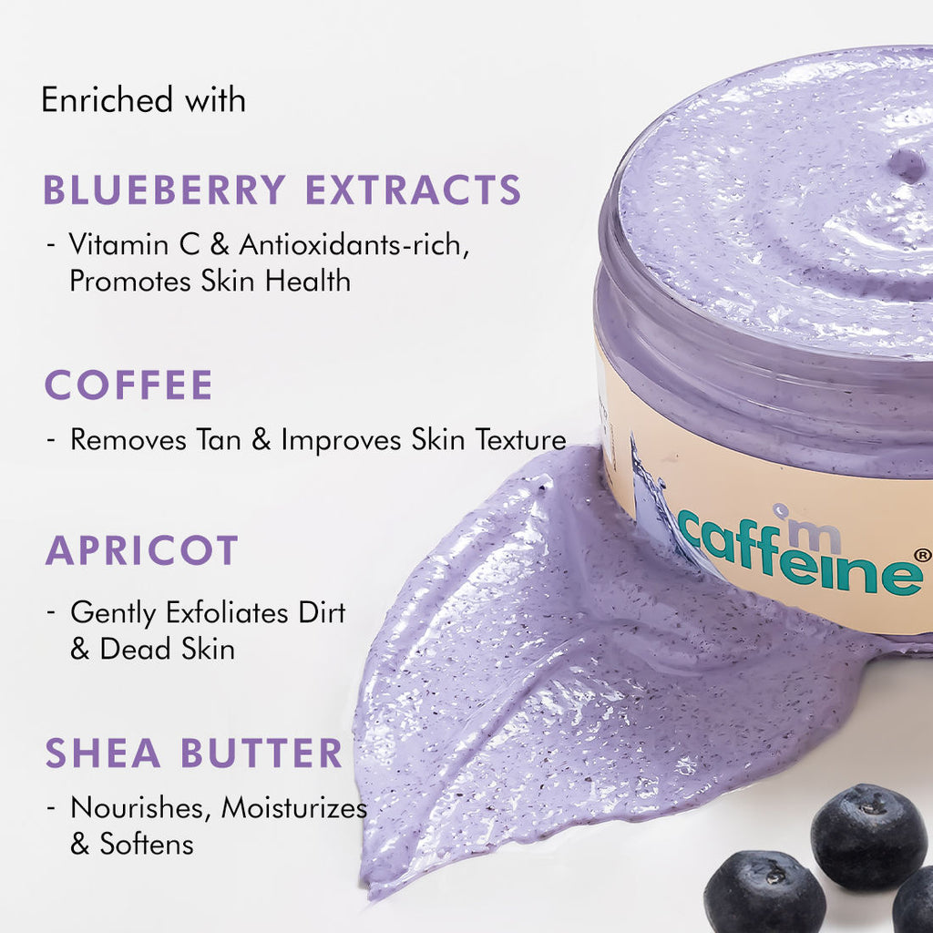 Blueberry Breeze Body Scrub For Glowing Skin, Exfoliates & Removes Tan