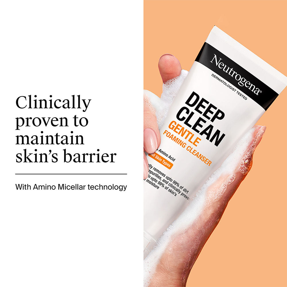 Deep Clean Gentle Foaming Cleanser - Moisturizing Face Wash for Normal to Sensitive Skin