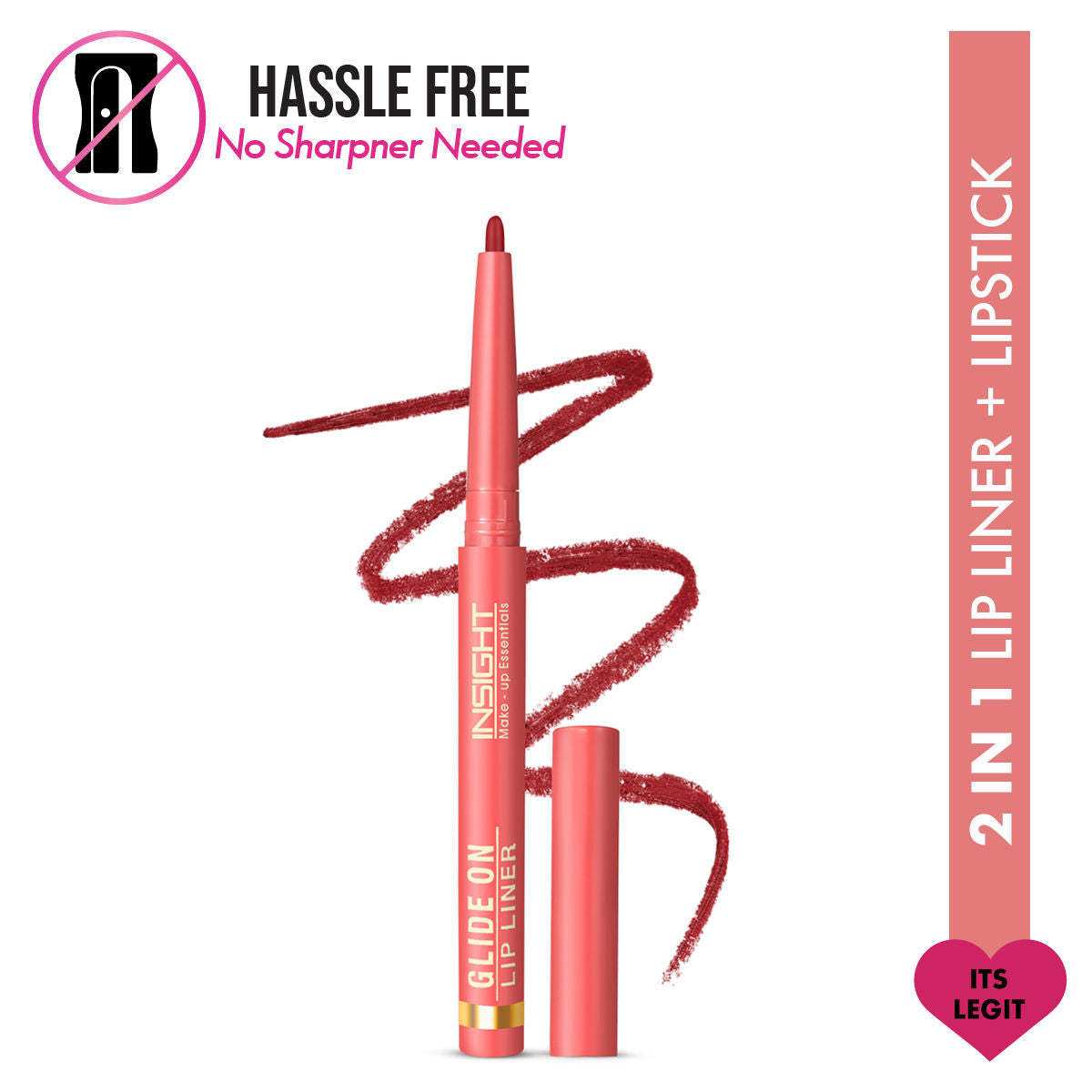 Glide On Lip Liner, Intense Pigment, Long Wear Matte Lip Formula - It's Legit
