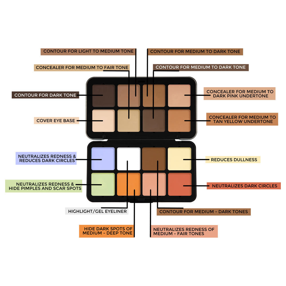 16 Color Camouflage HD Concealer Palette - CHP001