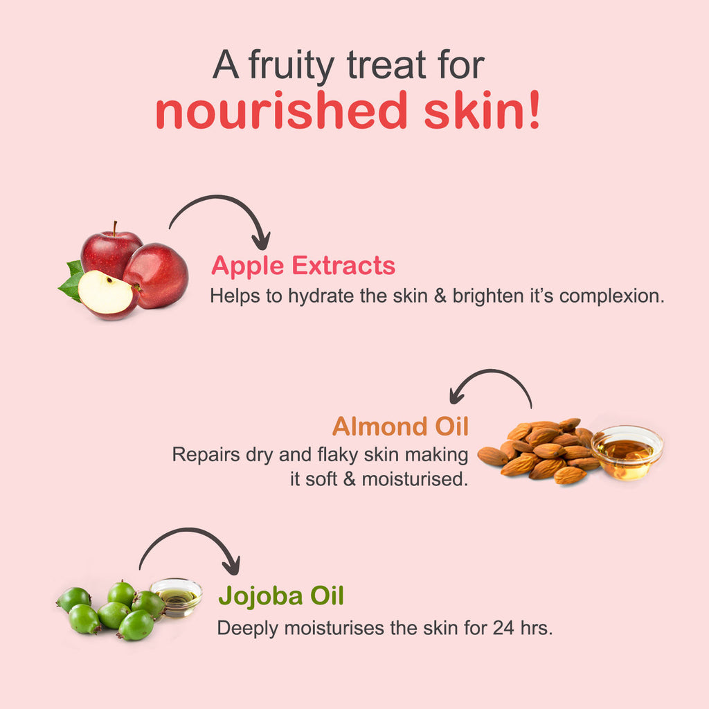 Skin Fruits Apple Body Lotion - Lightweight, Non-Sticky & Deep Hydration
