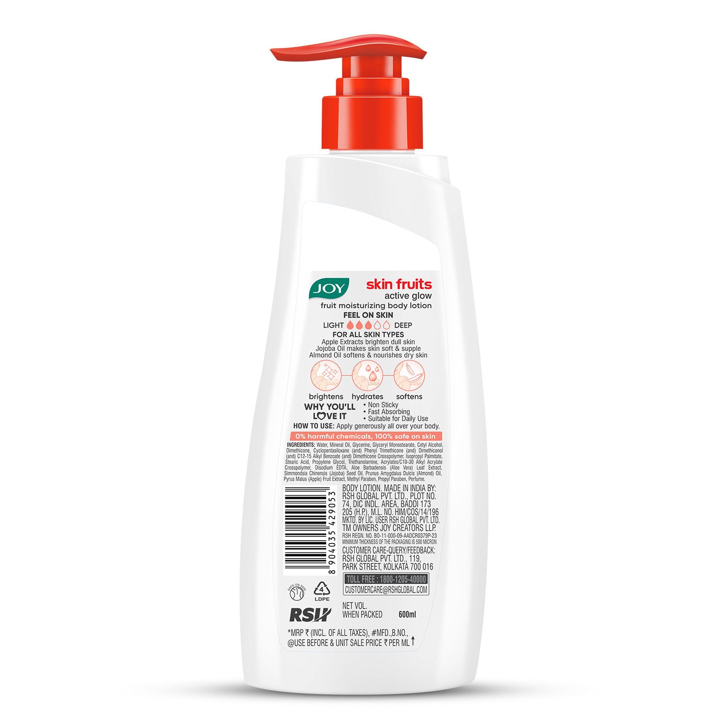 Skin Fruits Apple Body Lotion - Lightweight, Non-Sticky & Deep Hydration