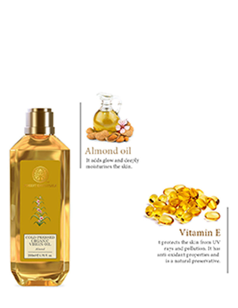 Organic Cold Pressed Virgin Almond Oil - Pure Almond Massage Oil With Vitamin E
