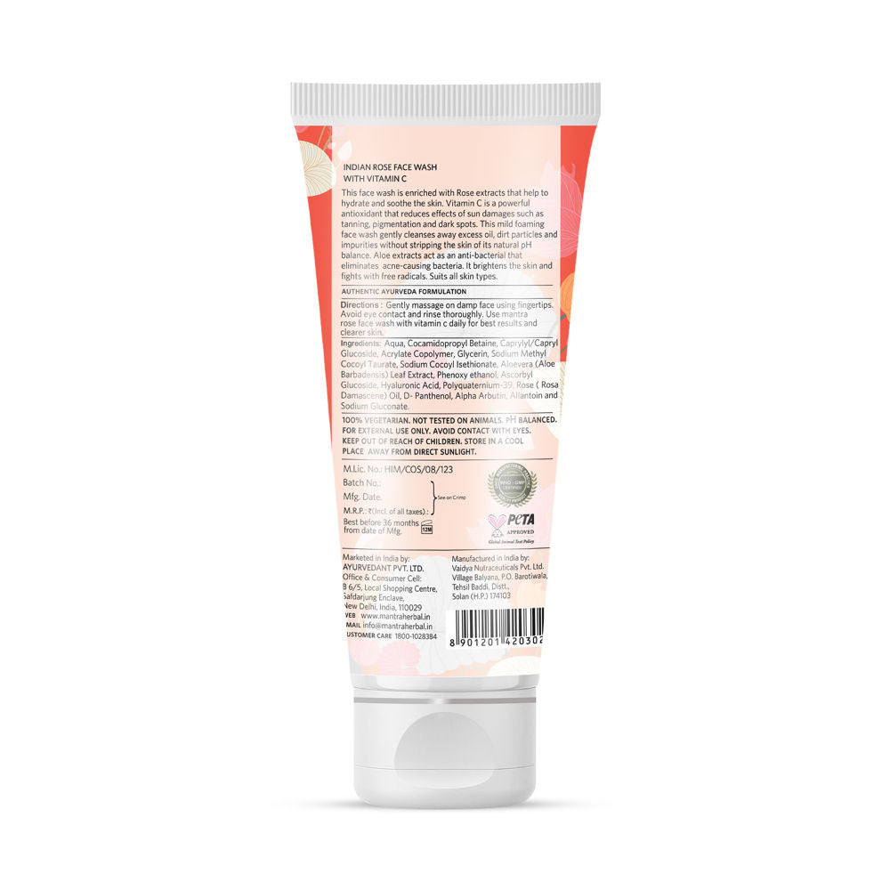 Indian Rose Face Wash with Vitamin C