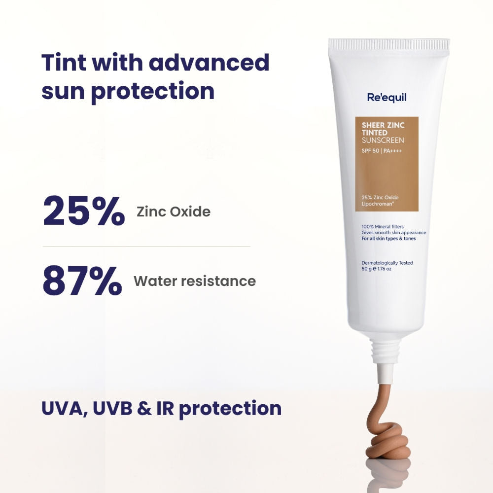 Sheer Zinc Tinted Sunscreen Spf 50 Pa+++ 100% Mineral Sunscreen