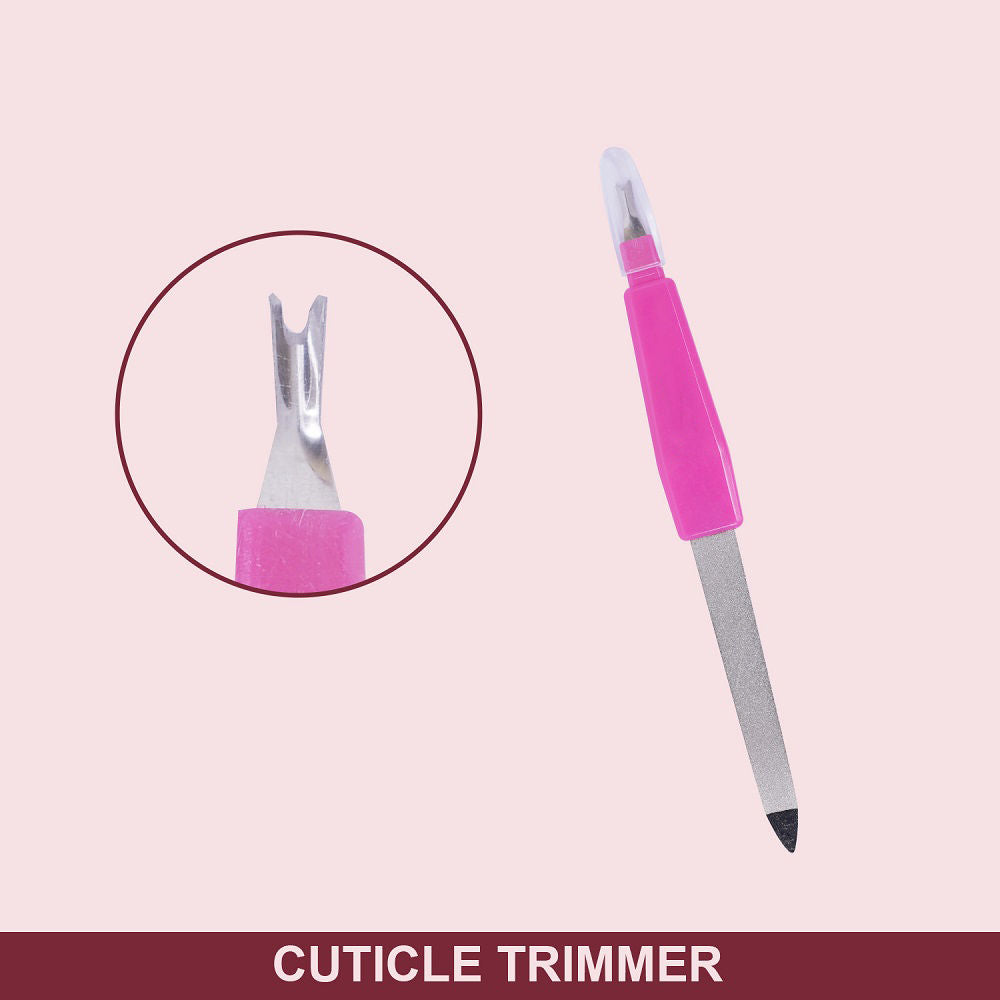 Nail Filer & Cuticle Trimmer for Manicure, Nail Shaping & Grooming (Color May Vary)