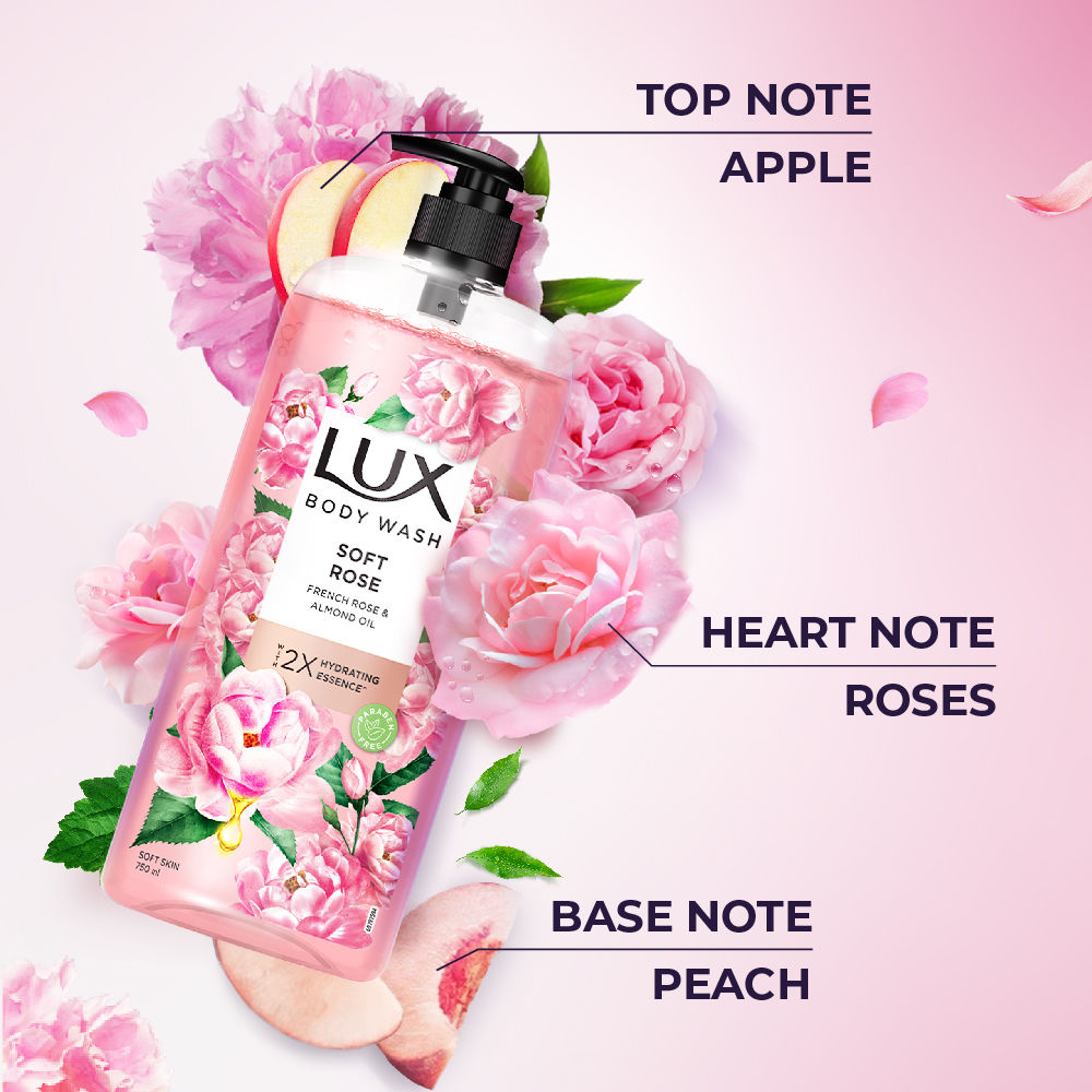 French Rose Fragrance & Almond Oil Bodywash Shower Gel