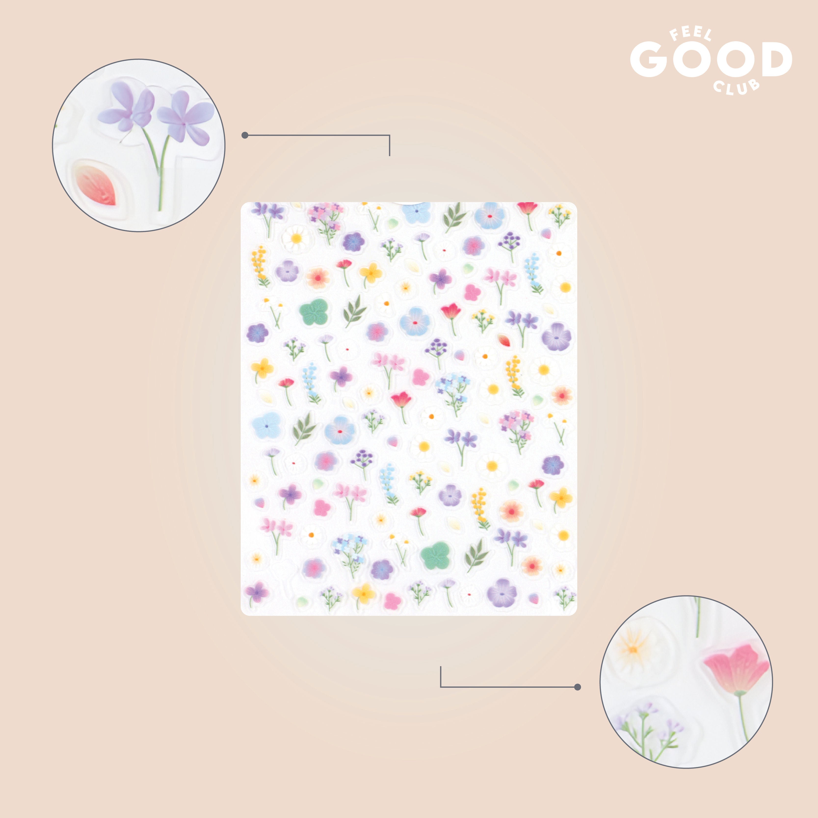 Pastel Petals Nail Stickers For Quick Nail Art -Peel & Apply After Nail Polish Enamel