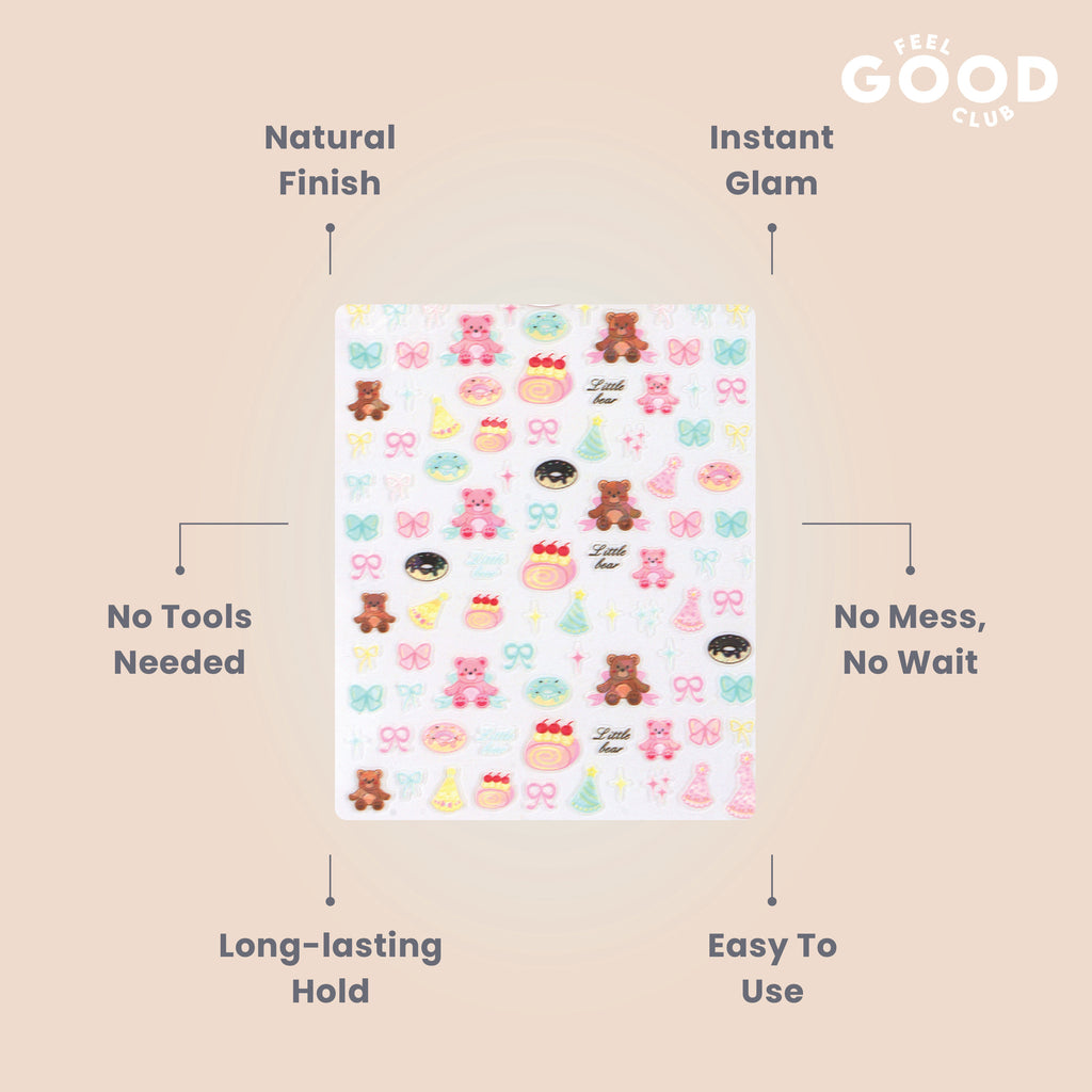 Cuddle Crew Nail Stickers For Quick Nail Art - Peel & Apply After Nail Polish Enamel
