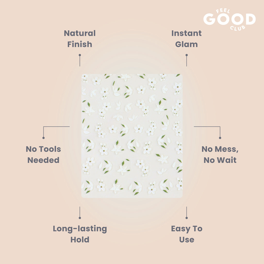 Pure Bloom Nail Stickers For Quick Nail Art - Peel & Apply After Nail Polish Enamel