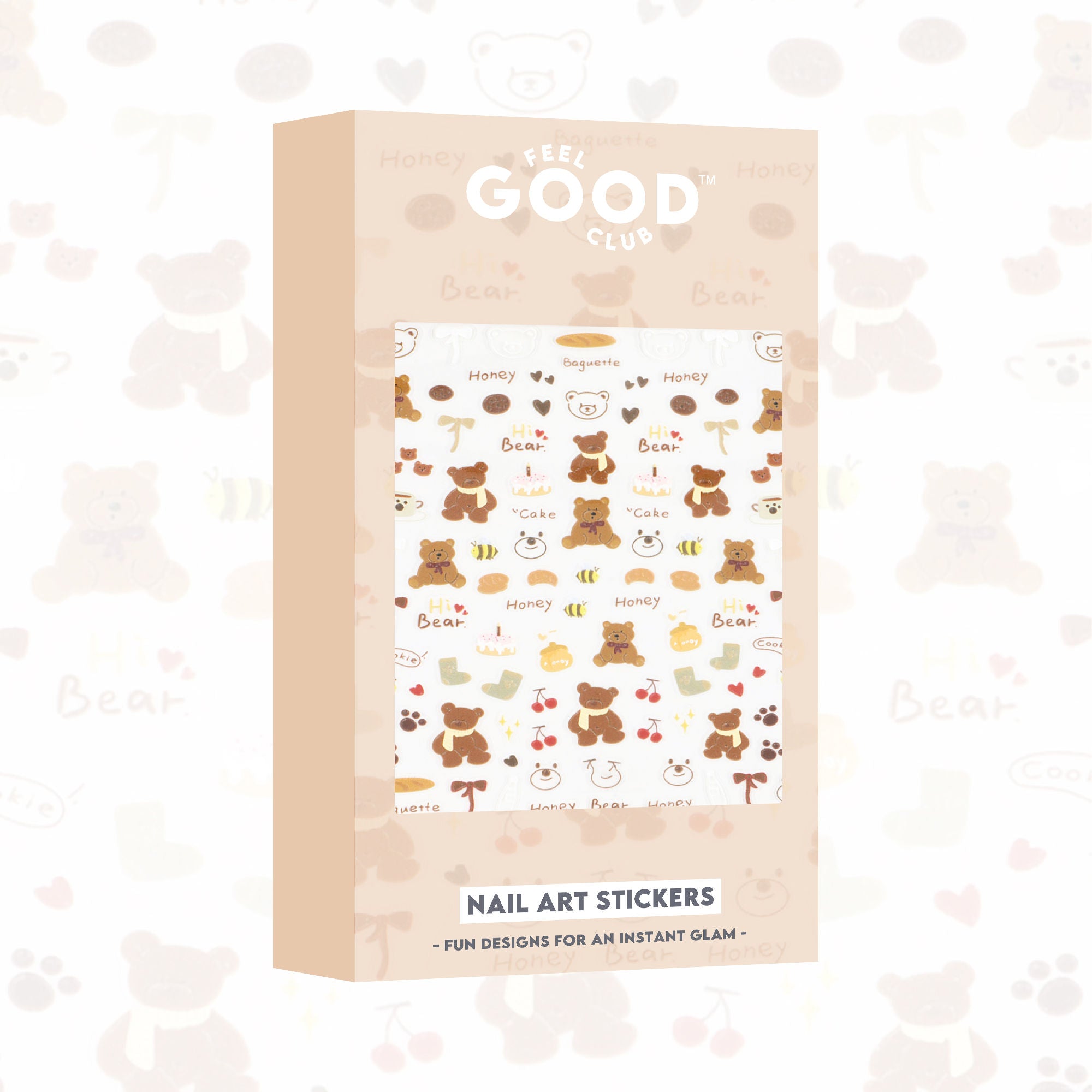 Bows & Bears Nail Stickers For Quick Nail Art - Peel & Apply After Nail Polish Enamel