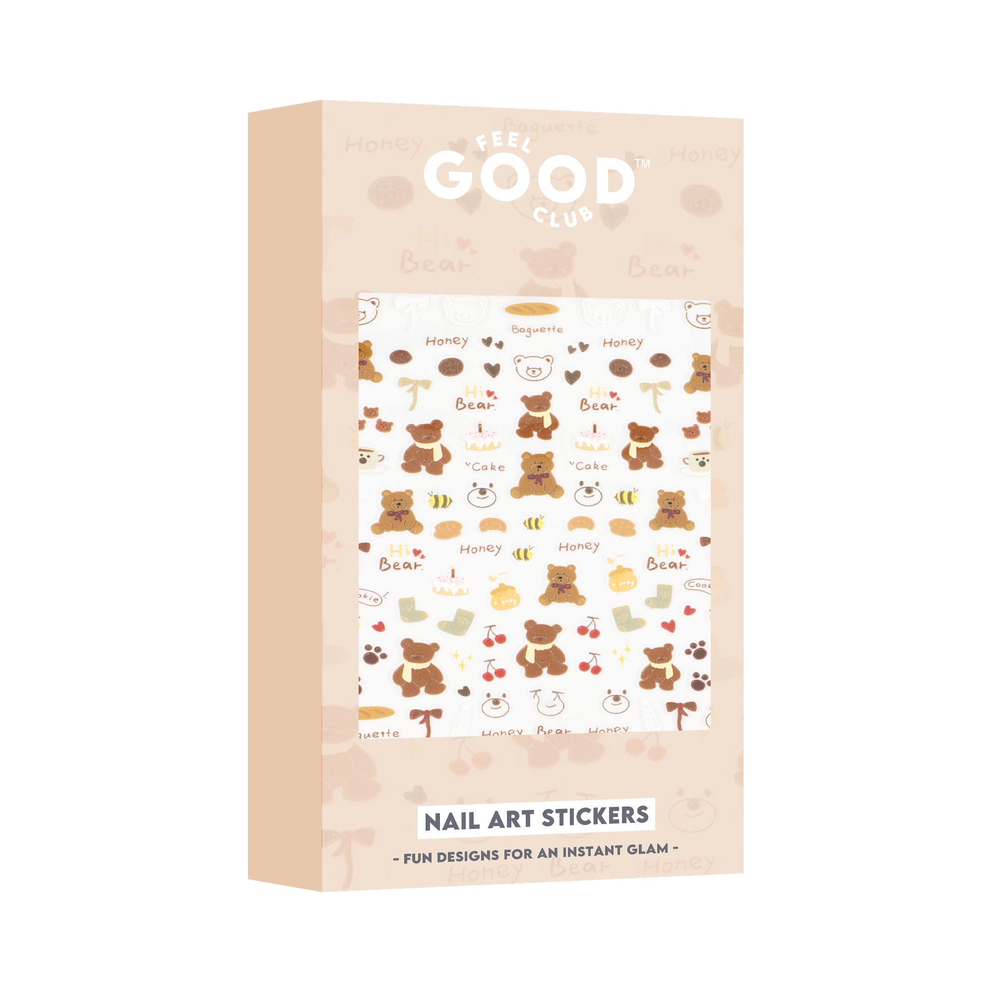 Bows & Bears Nail Stickers For Quick Nail Art - Peel & Apply After Nail Polish Enamel