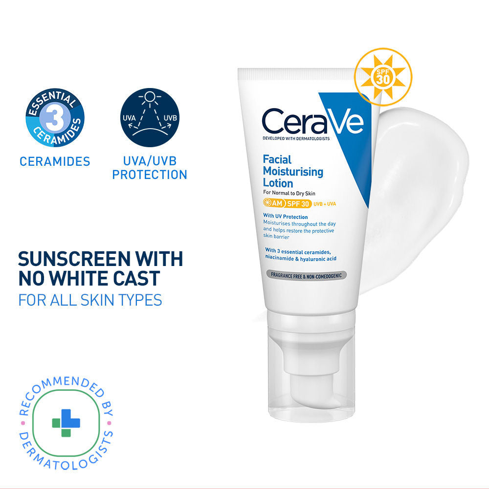 AM Facial Moisturizer With Sunscreen SPF 30 UVB + UVA, Dermatologist Recommended Day Cream