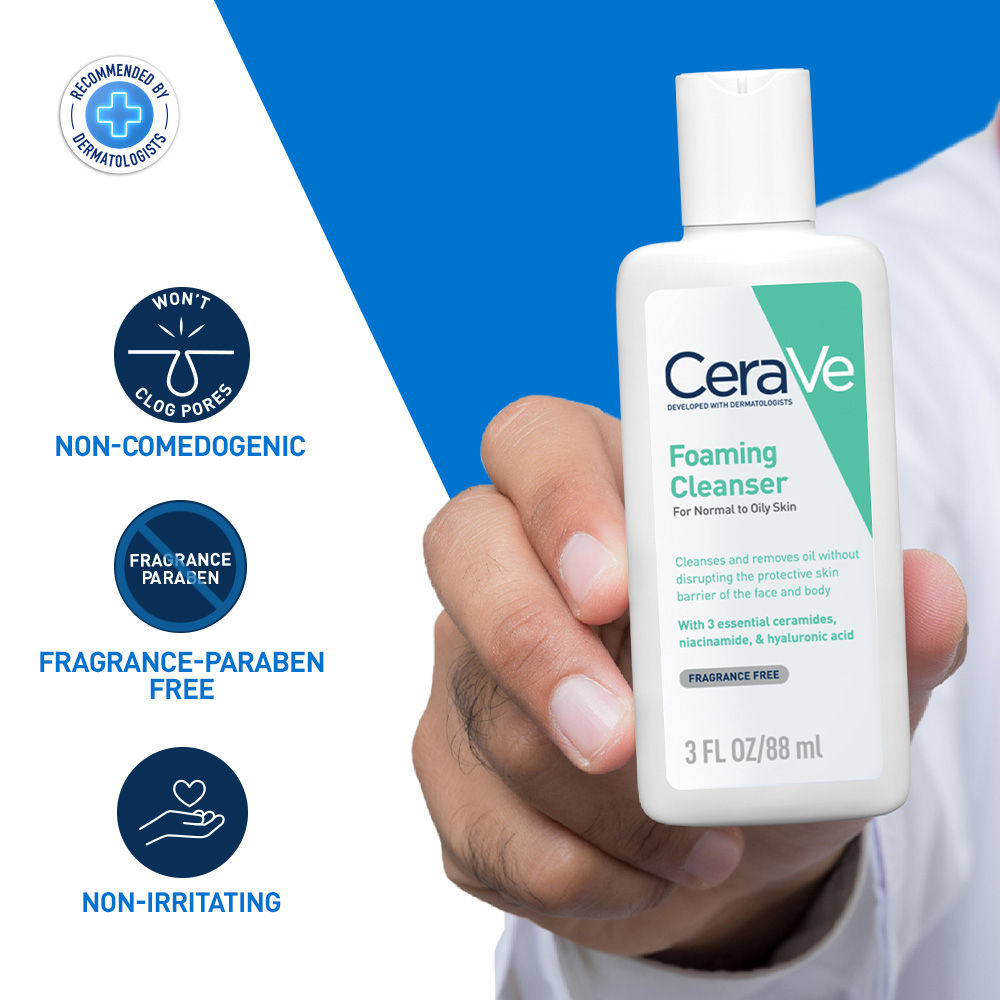Foaming Cleanser Face Wash For Oily Skin with Ceramides, Dermatologist Recommended