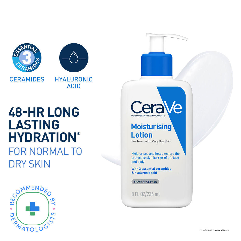Moisturizing Body Lotion for Normal to Dry skin with Ceramides, Dermatologist recommended - 236ml