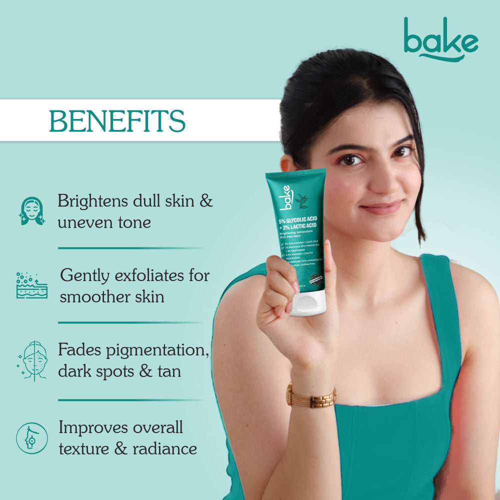 5% Glycolic Acid + 2% Lactic Acid Daily Face Wash For Pigmentation & Glowing Skin