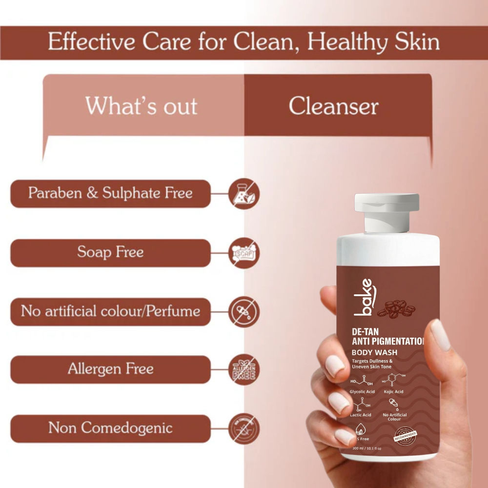 De-Tan Anti Pigmentation Coffee Body Wash for Dark Spots, Pigmentation, Tanning & Tan Removal
