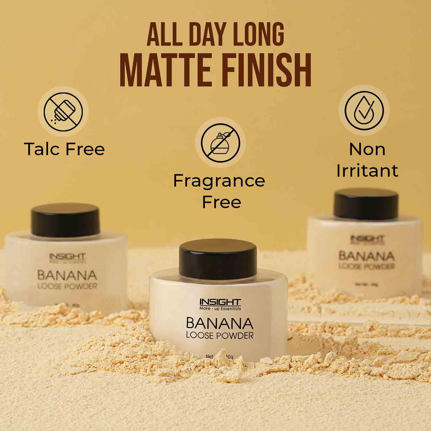 Banana Loose Powder, Oil Control Formula, Long-Wear Matte Finish