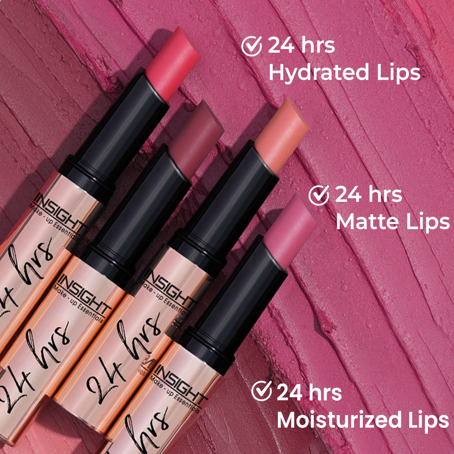 24 Hrs Non Transfer Matte Lipstick, Creamy Texture Matte Finish, Waterproof