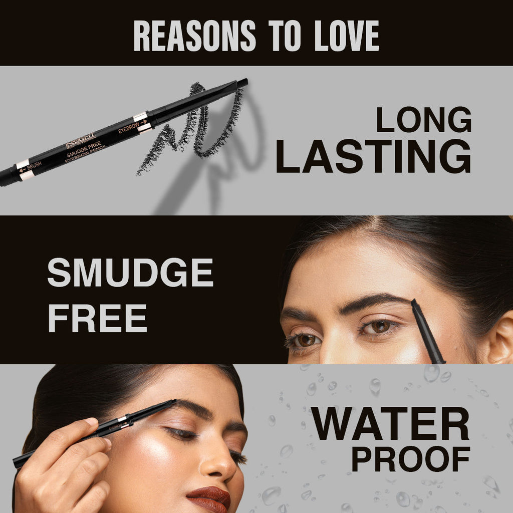 Smudge Free Eyebrow Pencil, 2 In1 Define & Blend,12hrs Long Lasting