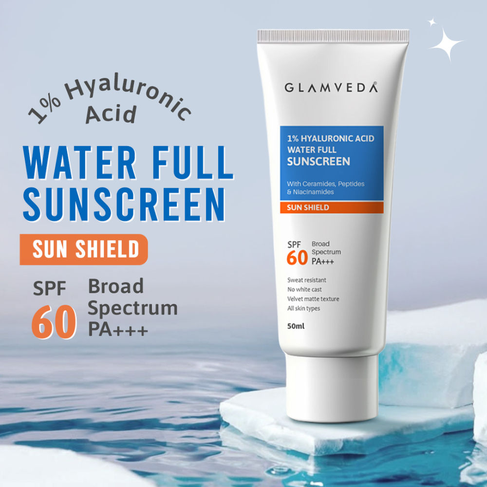 1% Hyaluronic Acid Sunscreen SPF 60 PA+++ No White Cast & Sweat Resistant, All Skin Type