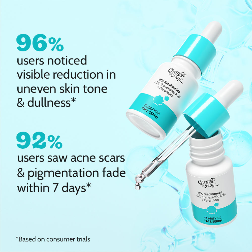 Clarifying Serum, 10% Niacinamide, 3% Tranexamic Acid, For Clear & Spotless Skin