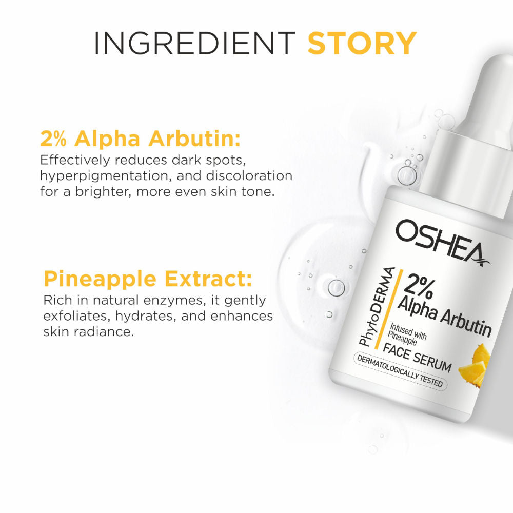 Phytoderma Face Serum With 2% Alpha Arbutin & Pineapple Extract Reduces Dark Spots