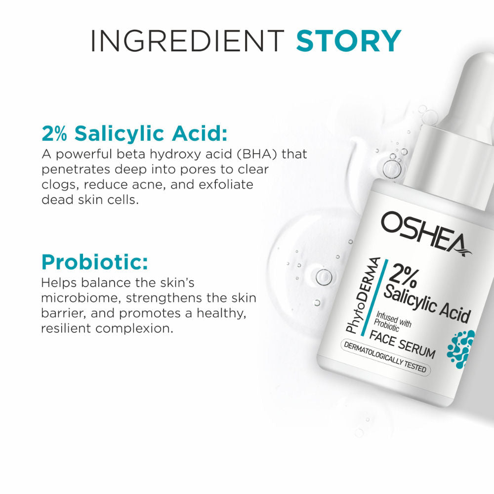 Phytoderma Face Serum With 2% Salicylic Acid & Probiotics Reduces Rough & Uneven Skin