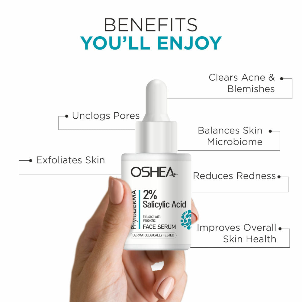 Phytoderma Face Serum With 2% Salicylic Acid & Probiotics Reduces Rough & Uneven Skin