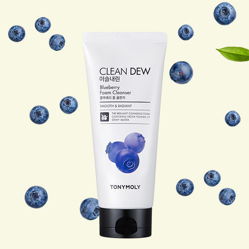 Korean Clean Dew Blueberry Foam Cleanser to Soften & Smooth Skin with Micronutrients