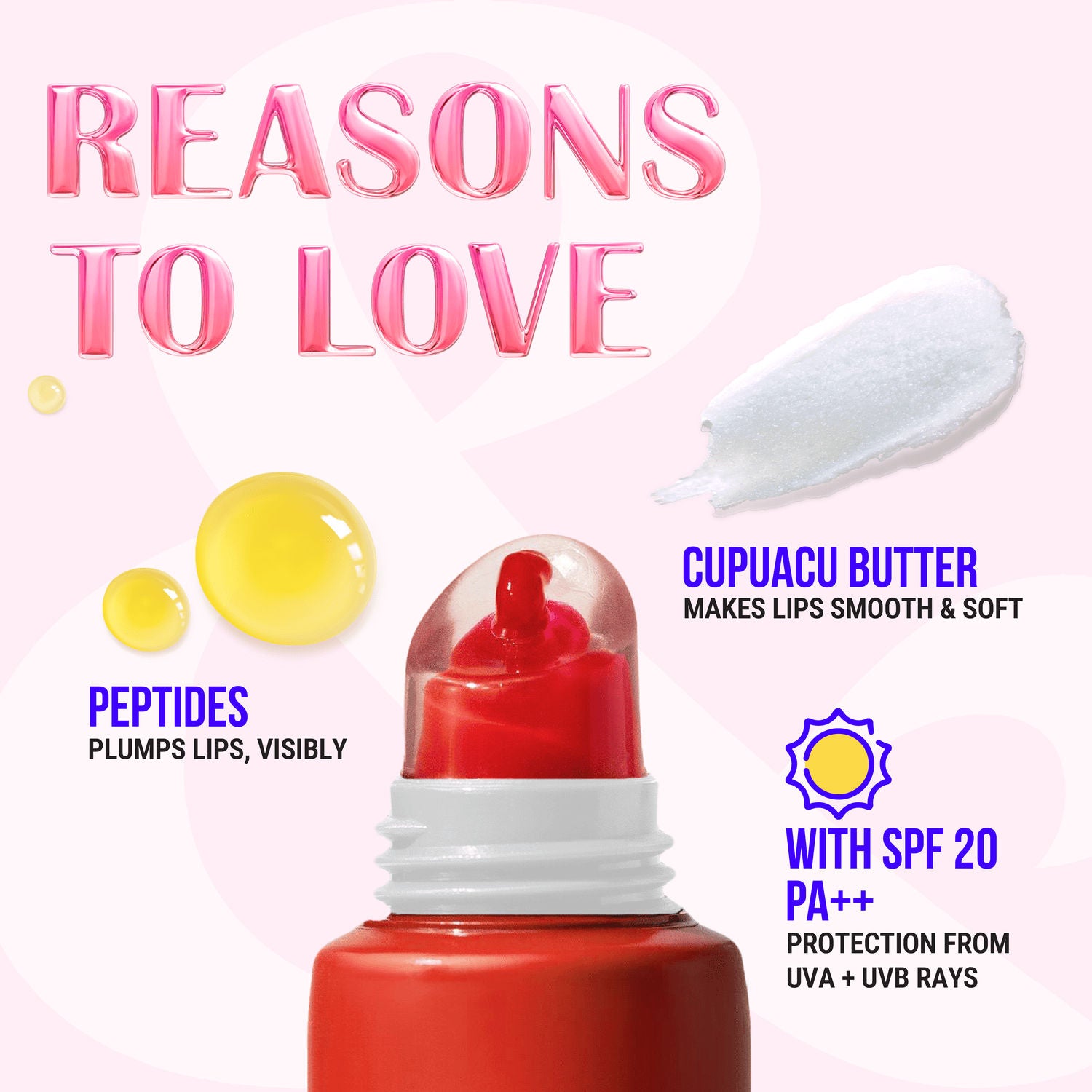 Butter & Balm Tinted Lip Balm with spf 20 PA++ Infused with Cupuacu Butter