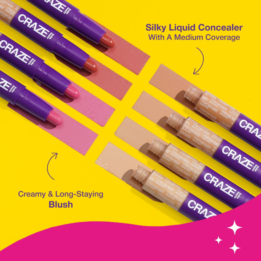 Craze Twosome Face Stick 2-In-1 Beauty Wand Concealer and Blush
