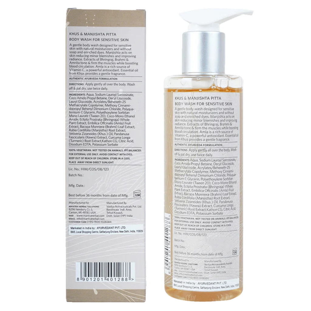 Khus & Manjistha Pitta Body Wash For Sensitive Skin