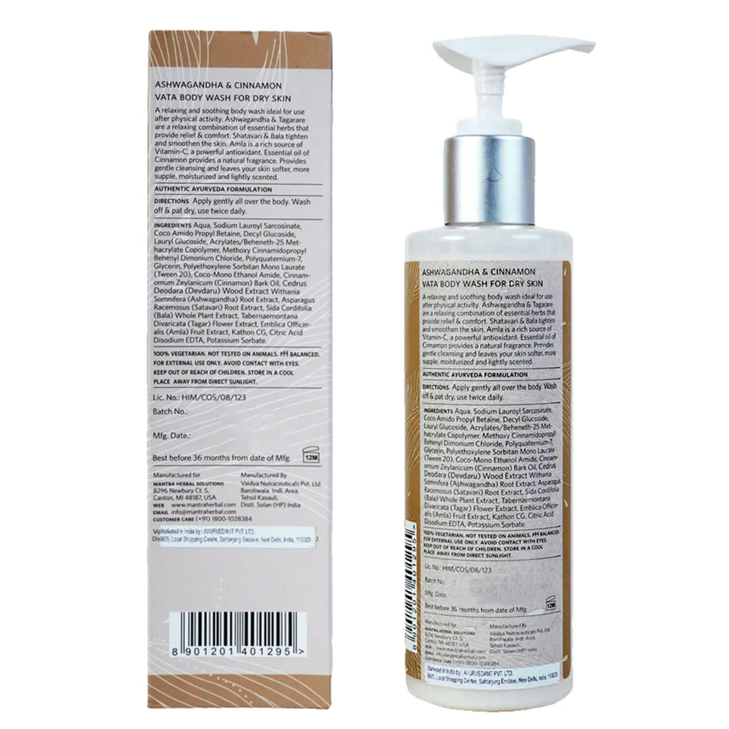 Ashwagandha & Cinnamon Vata Body Wash For Dry Skin