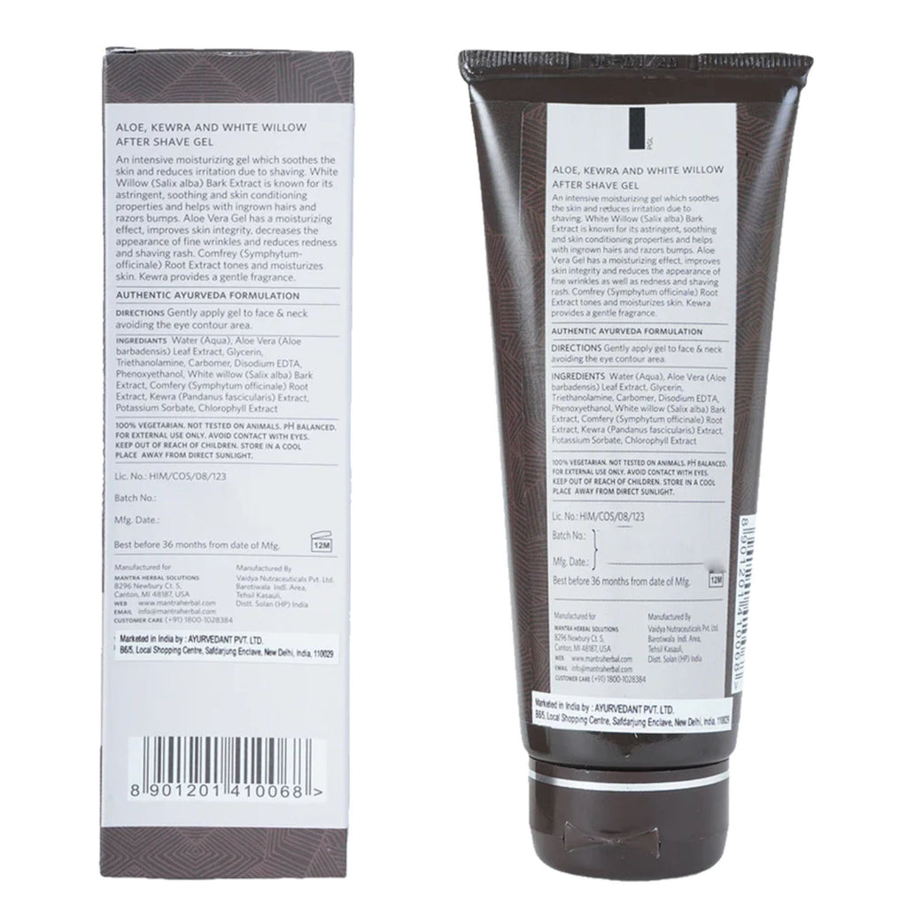 Aloe, Kewra & White Willow After Shave Gel For Men